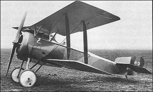 An Hanriot HD.1 on the flying field, ready to fly!