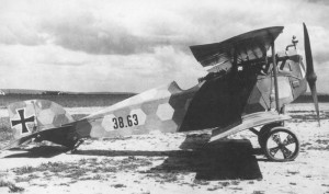 An Aviatik D.I with a colored fuselage.