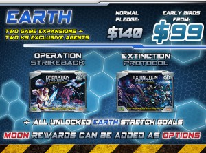 Earth level: new Expansions and the KS Exclusive figures as rewards.