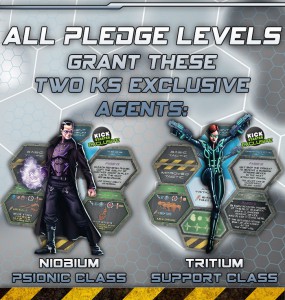Niobium and Trititium, the exclusive figures for Kickstarter backers.
