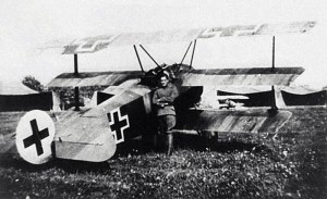 Rudolf Stark and the Fokker Dr.I he used at Jasta 34b.