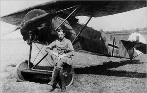 Theo Osterkamp and his Fokker E.V.