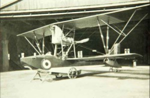 A Macchi M.5 in the hangar.