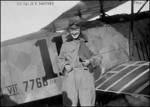 Hartney in front of a captured Fokker D.VII.