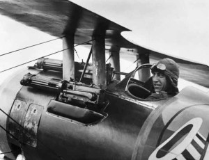 Rickenbacker on board his aircraft.