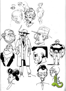 A few examples of the various character design styles attempts.