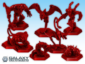 The red miniatures of the Elite Alien Legion.