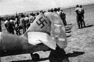 Tail of the BF. 109 F-4 piloted by the ace Oskar-Heinrich ("Heinz), of  Stab I./JG 77.