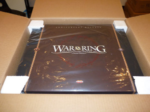 War of The Ring Anniversary Release packaging: well protected, with a polybag, polystirene corners, inside a strong outer carton.