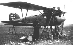German ace Ernst Udet with an Albatros D.III.