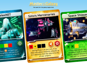  In Master of the Galaxy, the Development Cards  can boost your scientific or military expansion.