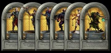 The six characters are represented by thief sheets.