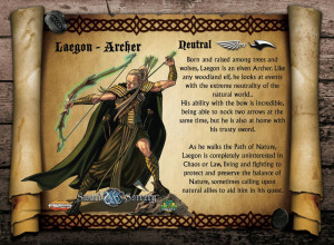 The Elven Ranger, Laegon, is neutral in his moral alignment. As an Archer, he is the perfect sniper.